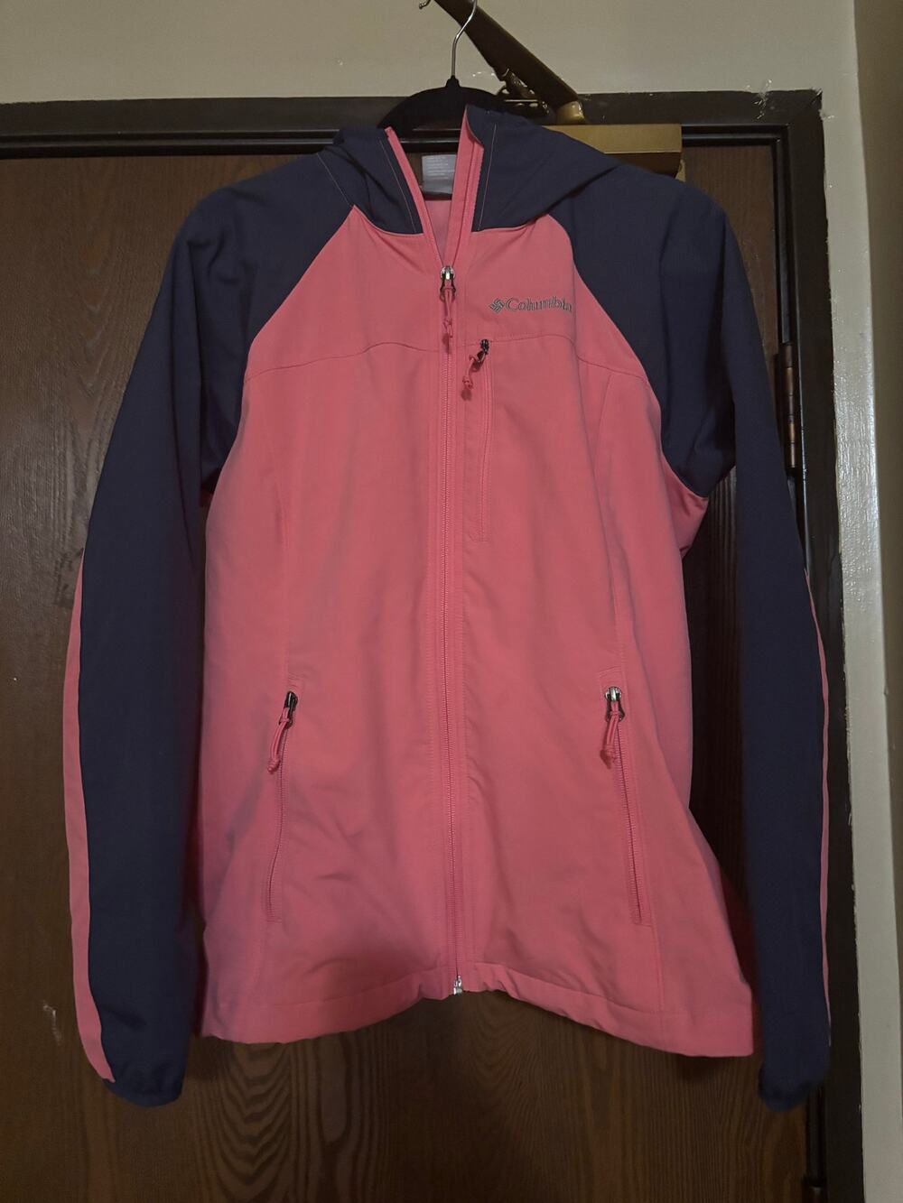 Columbia Pink/ Gray Lightweight Fall Waterproof Windbreaker Outerwear Jacket